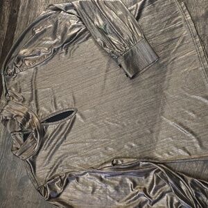 ALICE BLUE Copper Metallic Long‎ Sleeve Top Sz L